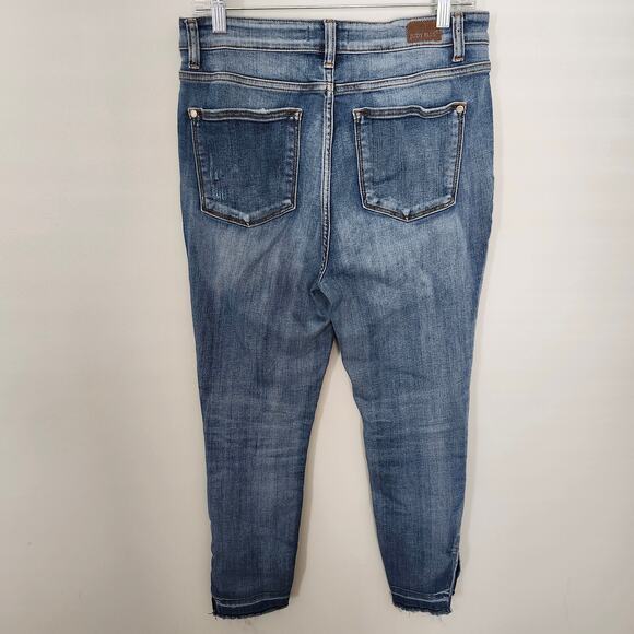 JUDY BLUE All The Things Release Hem Side Slit Skinny Jeans - Picture 5 of 6